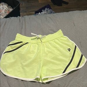 Fila Yellow and Black Athletic Shorts Moisture-Wicking Design